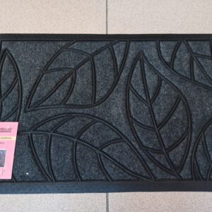 Ταπέτο με Υπόστρωμα Καουτσούκ Σχέδιο Φύλλα - Γκρί 40Χ60εκ