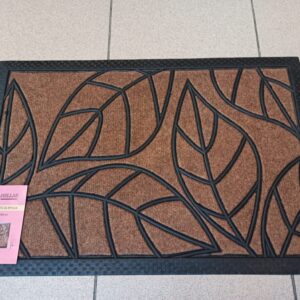 Ταπέτο με Υπόστρωμα Καουτσούκ Σχέδιο Φύλλα - Καφέ 40Χ60εκ