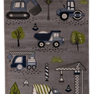 Παιδικό Χαλί Diamond Trucks Grey - Σε 2 Διαστάσεις