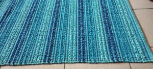 ΜΟΝΤΕΡΝΟ ΧΑΛΙ ΡΙΓΑ ΜΕ ΥΦΑΝΤΗ ΤΕΧΝΟΤΡΟΠΙΑ ΧΡΩΜΑ ΜΠΛΕ 1.40X2.00m - ΤΕΛΕΥΤΑΙΟ ΚΟΜΜΑΤΙ