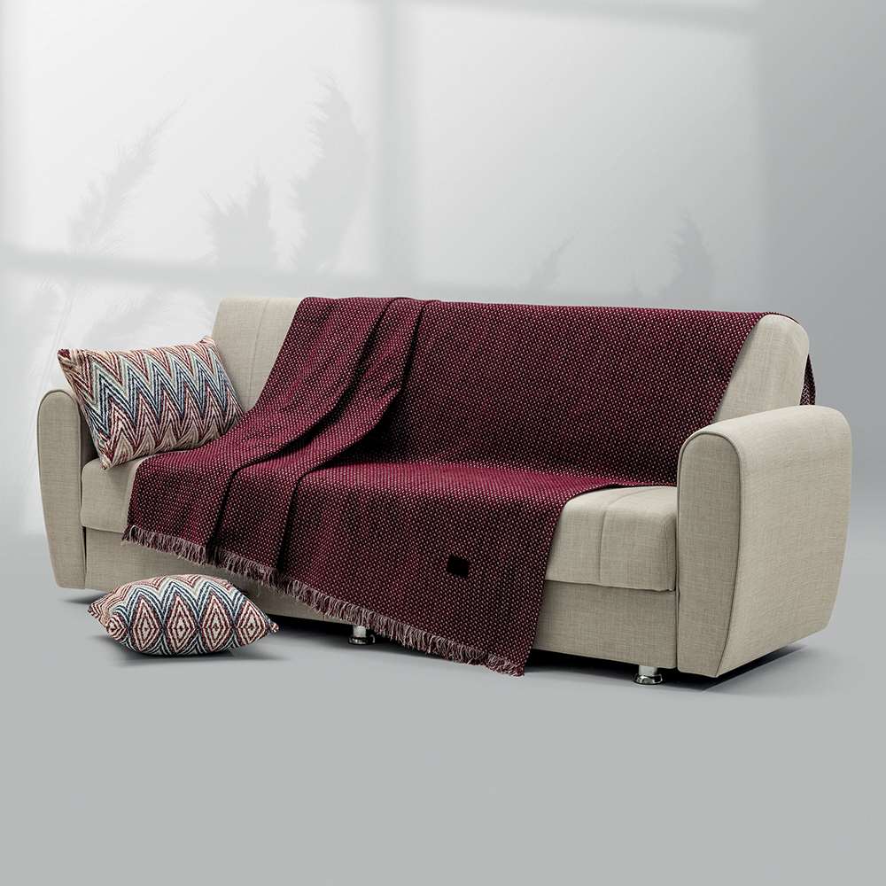 Ριχτάρια Σενίλ Σετ 3Τεμ Lino Home - Deneb Burgundy - ΔΩΡΕΑΝ ΜΕΤΑΦΟΡΙΚΑ - Image 2